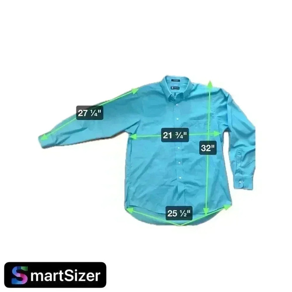 Chaps Classic Fit Twill Long Sleeve Button Front Shirt Men’s 16 16 1/2 34-35 LG - Picture 3 of 8